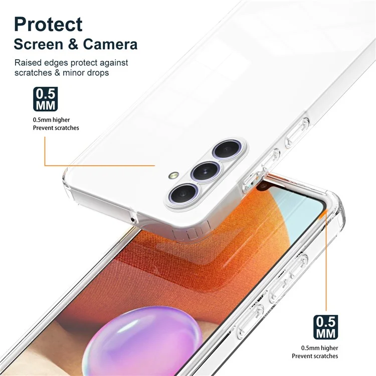 Per Samsung Galaxy A55 5G Clear Case Custodia antiurto TPU+PC Shell telefono - Bianco