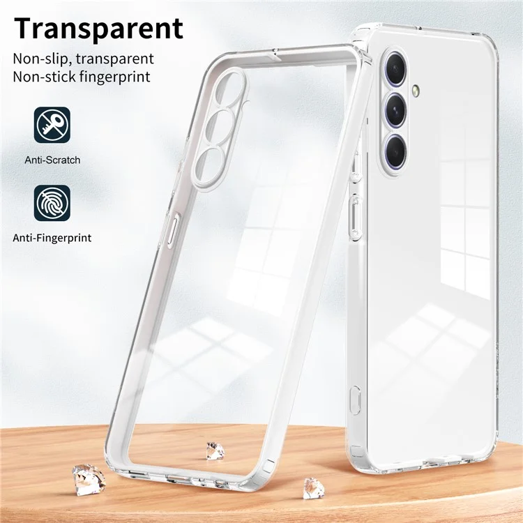 Per Samsung Galaxy A55 5G Clear Case Custodia antiurto TPU+PC Shell telefono - Bianco