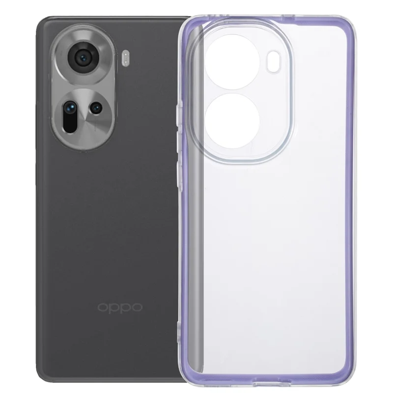 For Oppo Reno11 5G (Global) Shockproof Case Clear TPU+PC Phone Shell - Purple