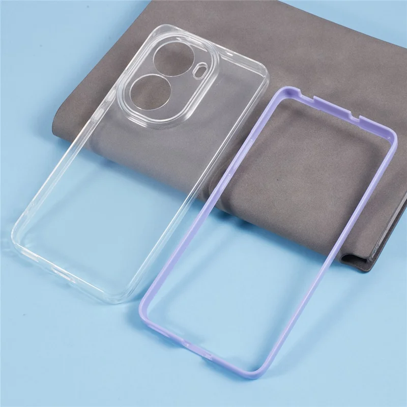 For Oppo Reno11 5G (Global) Shockproof Case Clear TPU+PC Phone Shell - Purple