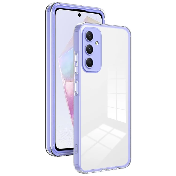 Для Samsung Galaxy A35 5G TPU+PC чехол Anti-Drop Protective Clear Phone Case - фиолетовый
