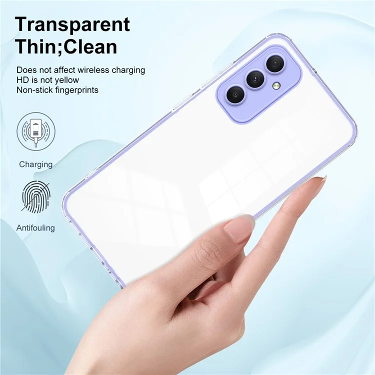 Для Samsung Galaxy A35 5G TPU+PC чехол Anti-Drop Protective Clear Phone Case - фиолетовый