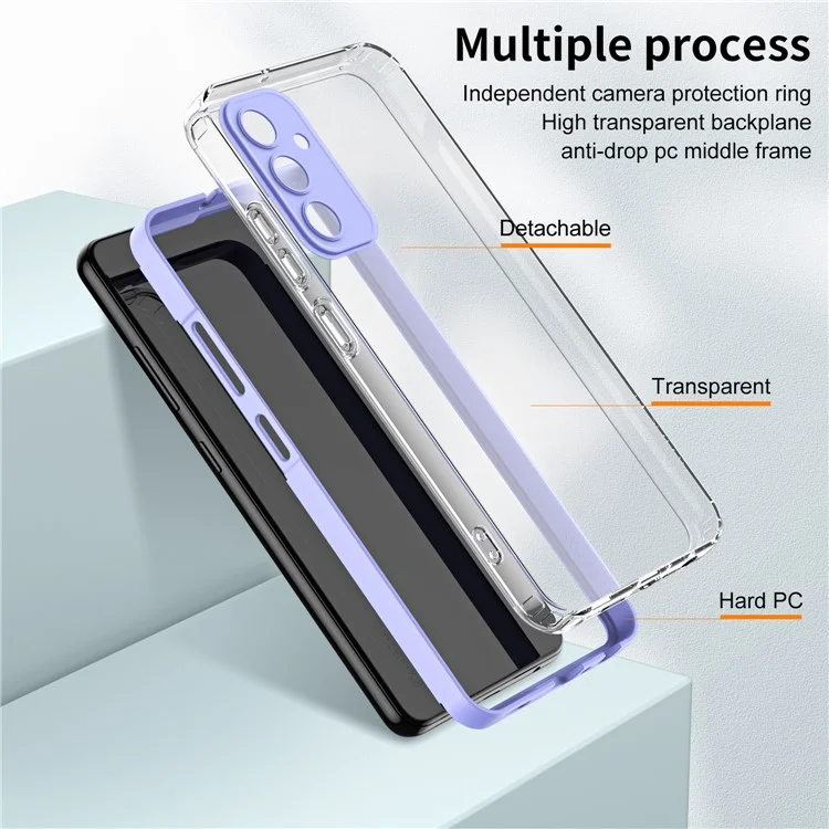 Для Samsung Galaxy A35 5G TPU+PC чехол Anti-Drop Protective Clear Phone Case - фиолетовый