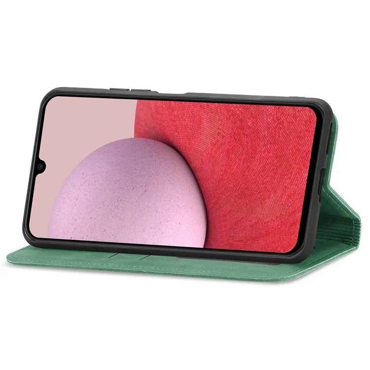 Phone Stand Case for Samsung Galaxy A14 5G / 4G Card Slots Skin-Touch Feeling PU Leather Phone Cover - Green
