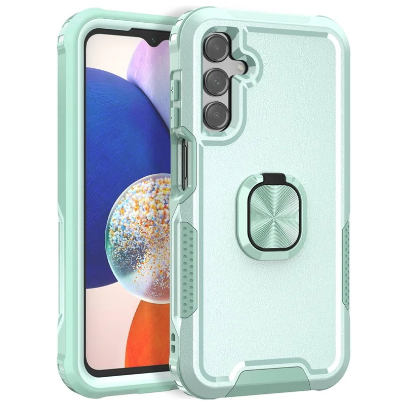 Pour Samsung Galaxy A15 4G / 5G Étui PC+Silicone Anti-drop Couverture avec Support Rotatif - Vert