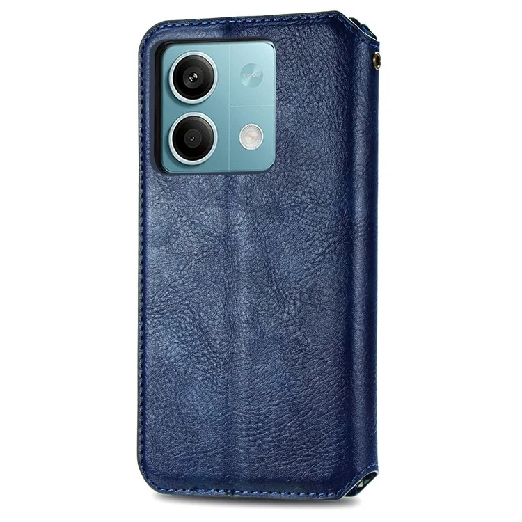 Für Xiaomi Redmi Note 13 5G Magnetisches Handyhülle Anti-Sturz Leder Kartenfächer Abdeckung - Blau