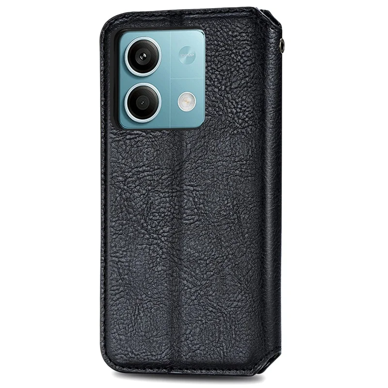 Für Xiaomi Redmi Note 13 5G Magnetisches Handyhülle Sturzsicher Leder Kartenfächer Hülle - Schwarz