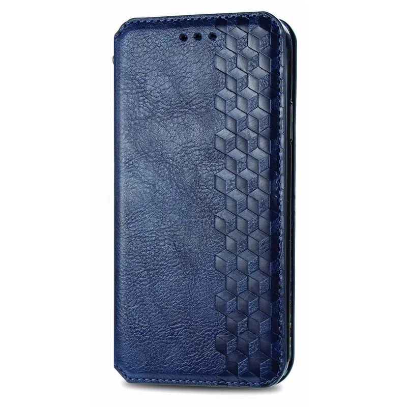 For Samsung Galaxy A15 4G / A15 5G PU Leather Case Rhombus Imprint Wallet Stand Phone Cover - Blue