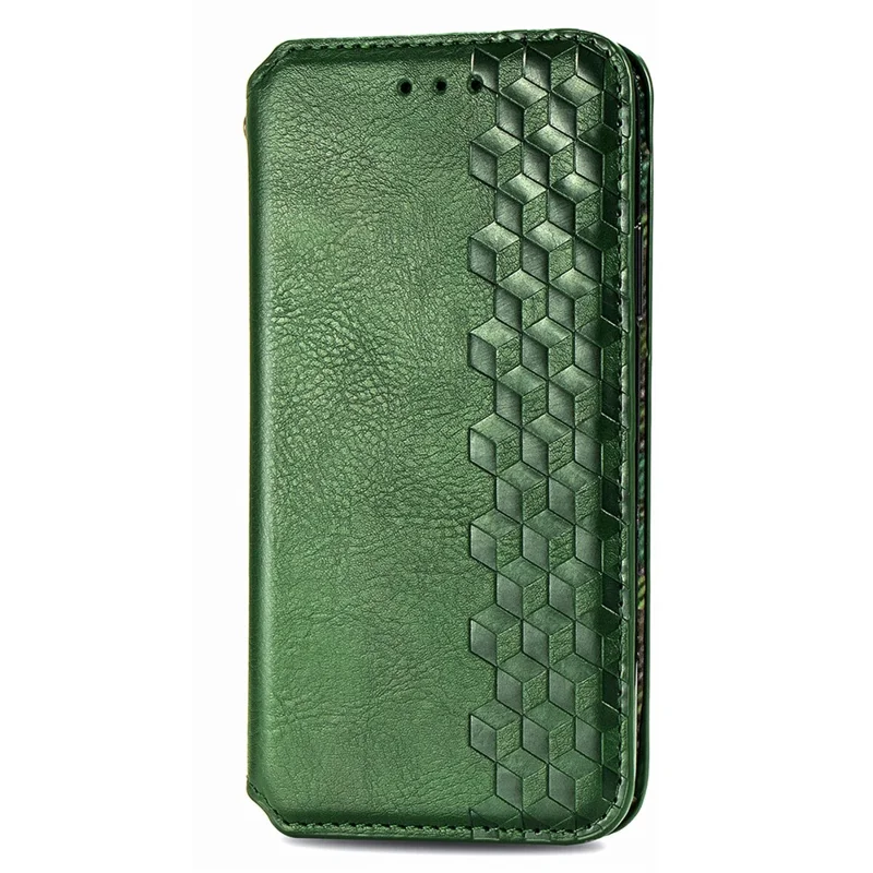 For Samsung Galaxy A15 4G / A15 5G PU Leather Case Rhombus Imprint Wallet Stand Phone Cover - Green