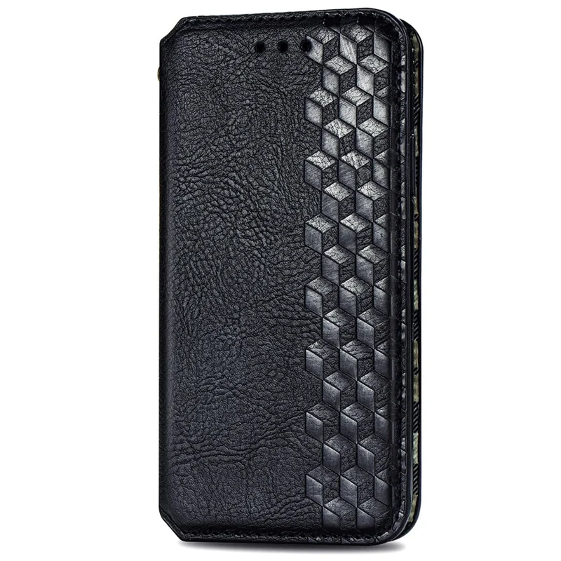 For Sony Xperia 10 V PU Leather Case Rhombus Imprint Wallet Stand Phone Cover - Black
