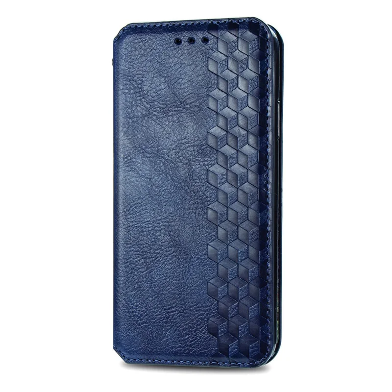 Per Motorola Moto G54 5G Custodia Stampata in Pelle a Rombo Custodia Portafoglio per Telefono - Blu