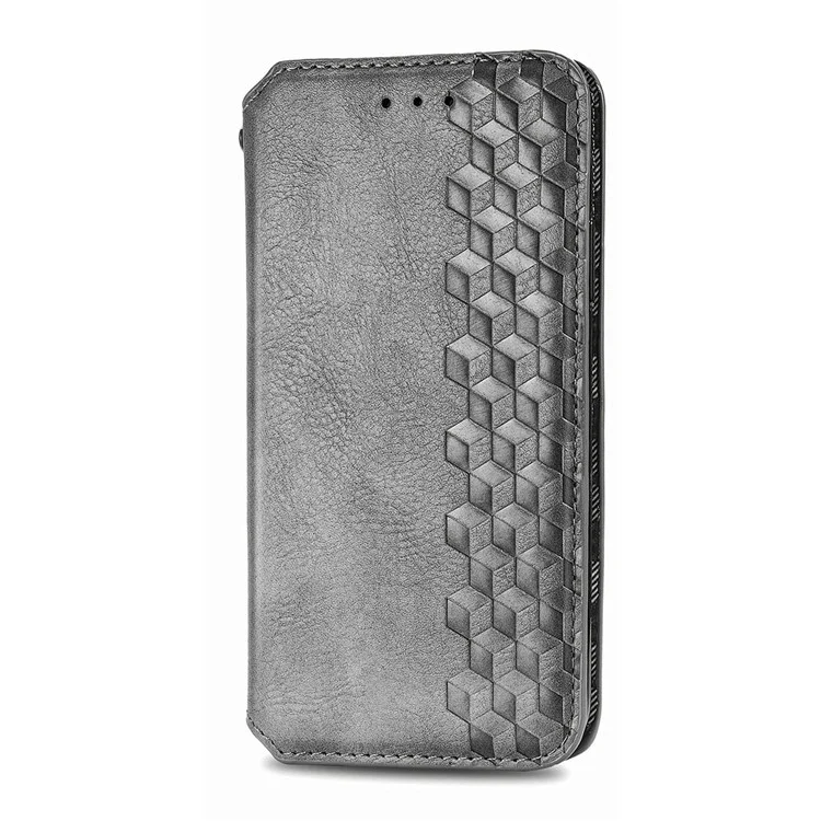 Per Xiaomi Redmi Note 12 Pro+ 5G Case Cellulare Impronta Rombus Impronta Copertina Del Portafoglio a Protezione Completa - Grigio