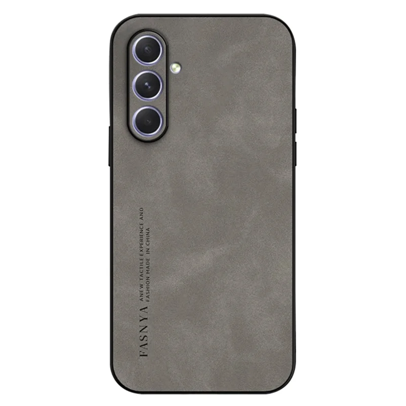 For Samsung Galaxy A55 5G Shockproof Case TPU + PU Skin-Touch Slim Phone Case - Grey