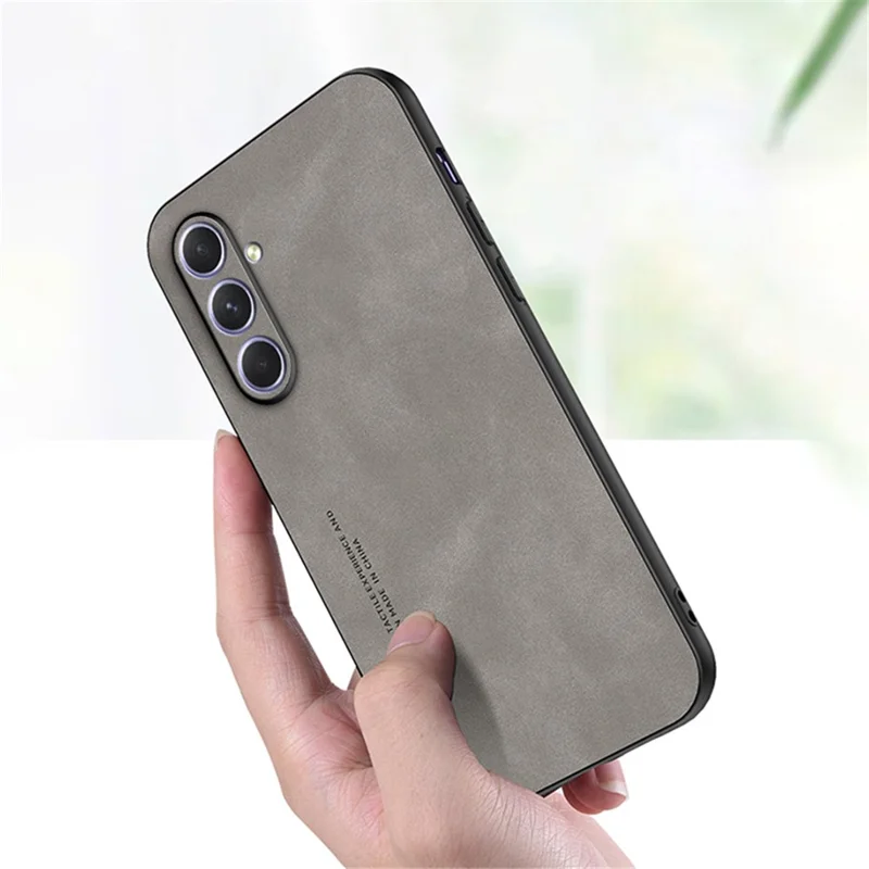 For Samsung Galaxy A55 5G Shockproof Case TPU + PU Skin-Touch Slim Phone Case - Grey