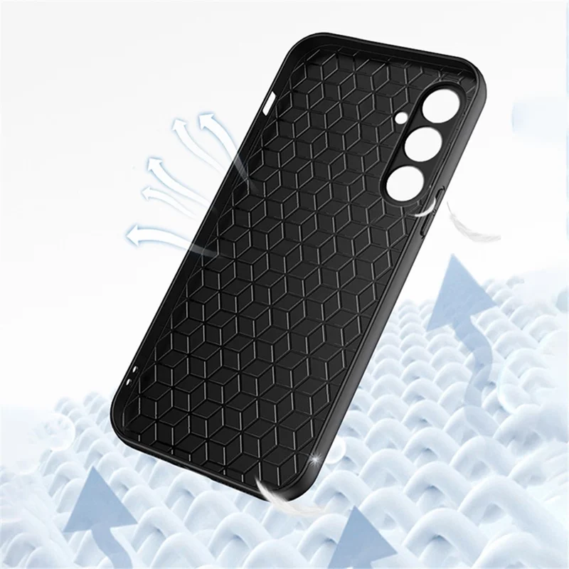 For Samsung Galaxy A55 5G Shockproof Case TPU + PU Skin-Touch Slim Phone Case - Grey