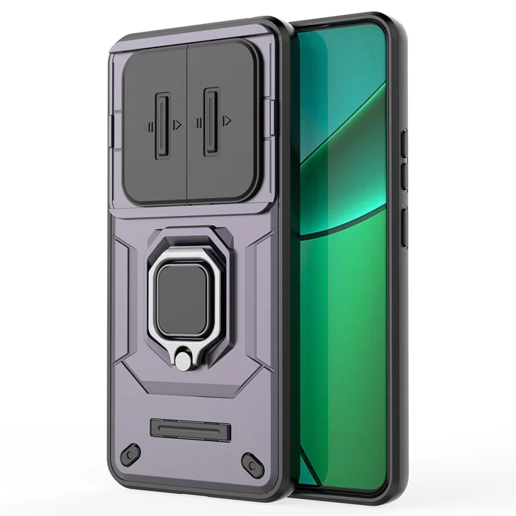 Pour Realme 12 4G / 12+ 5G Coque PC+TPU Étui de protection pour téléphone avec protecteur de caméra coulissant - Violet