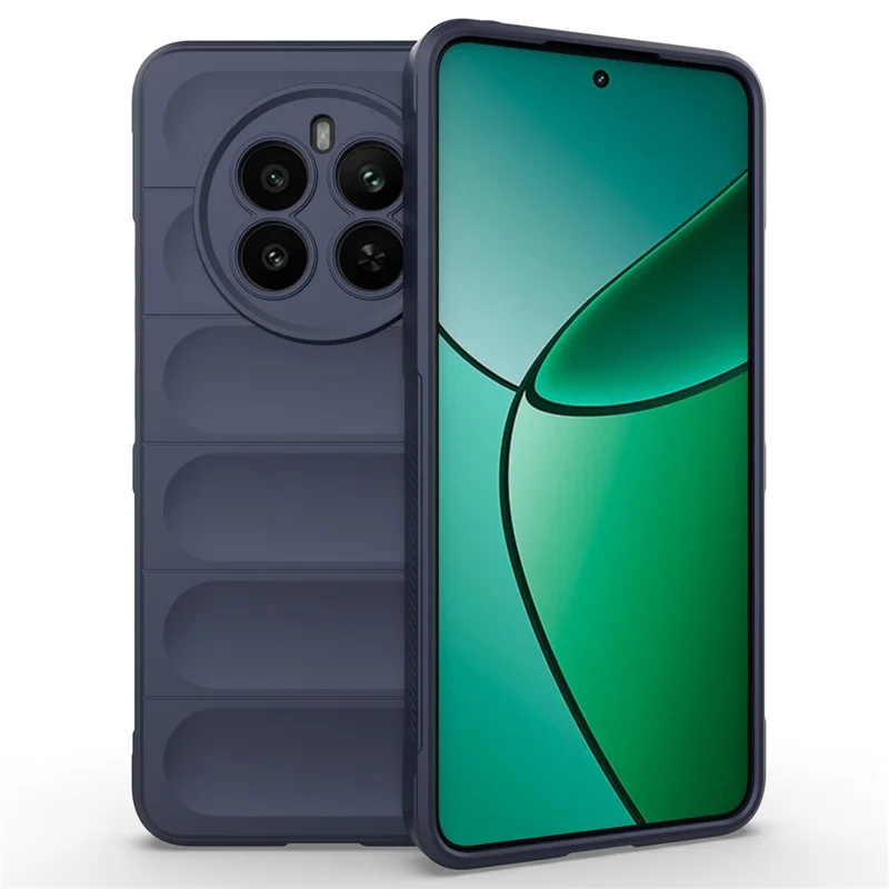 For Realme 12 4G / 12+ 5G TPU Case Anti-Slip Rugged Back Protective Cover - Dark Blue