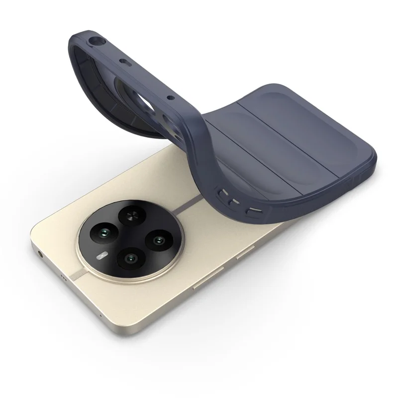 For Realme 12 4G / 12+ 5G TPU Case Anti-Slip Rugged Back Protective Cover - Dark Blue