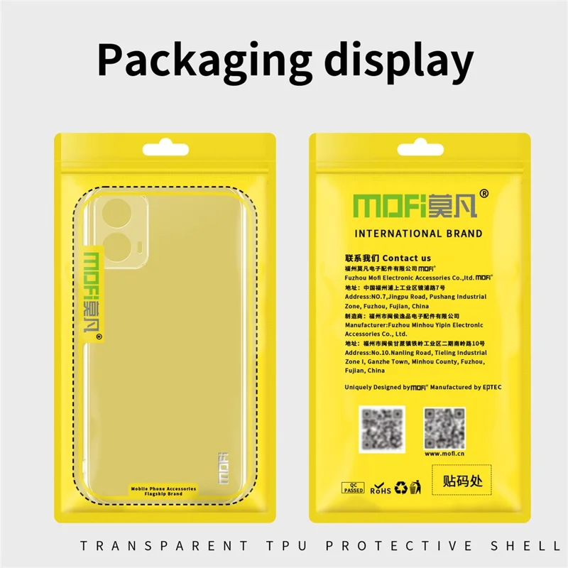 MOFI For Motorola Moto G45 5G / G34 5G Case Crystal Clear TPU Protective Phone Cover