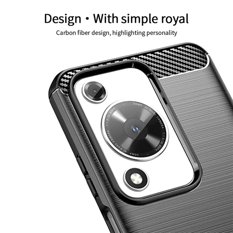 MOFI JK TPU Series-1 per Huawei nova Y72 4G / Enjoy 70 Custodia per Telefono TPU Texture in Fibra di Carbonio - Nero