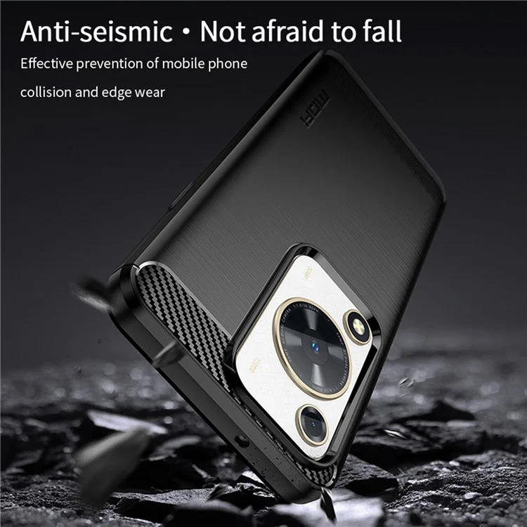 MOFI JK TPU Series-1 per Huawei nova Y72 4G / Enjoy 70 Custodia per Telefono TPU Texture in Fibra di Carbonio - Nero