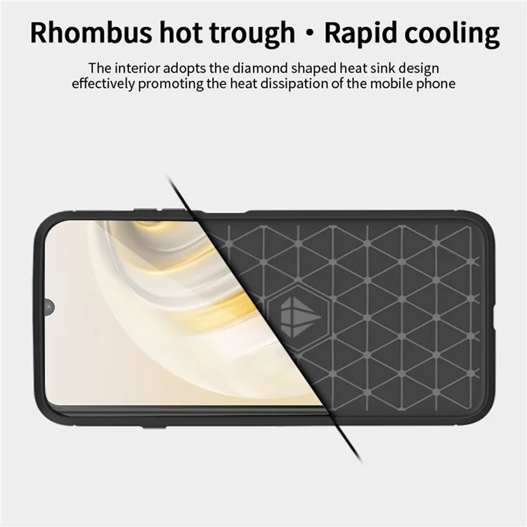 MOFI JK TPU Series-1 per Huawei nova Y72 4G / Enjoy 70 Custodia per Telefono TPU Texture in Fibra di Carbonio - Nero