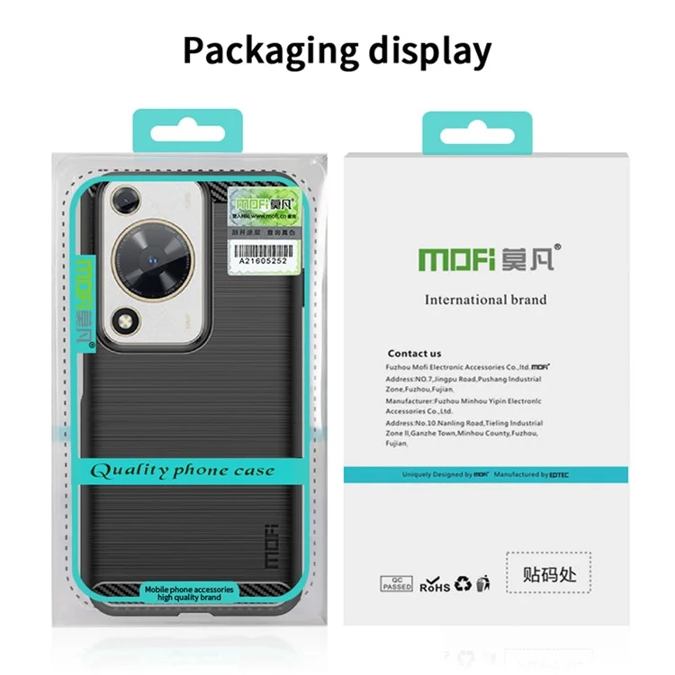 MOFI JK TPU Series-1 per Huawei nova Y72 4G / Enjoy 70 Custodia per Telefono TPU Texture in Fibra di Carbonio - Nero