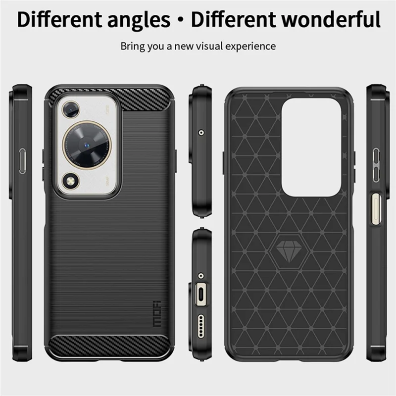 MOFI JK TPU Series-1 per Huawei nova Y72 4G / Enjoy 70 Custodia per telefono TPU Texture in fibra di carbonio - Blu