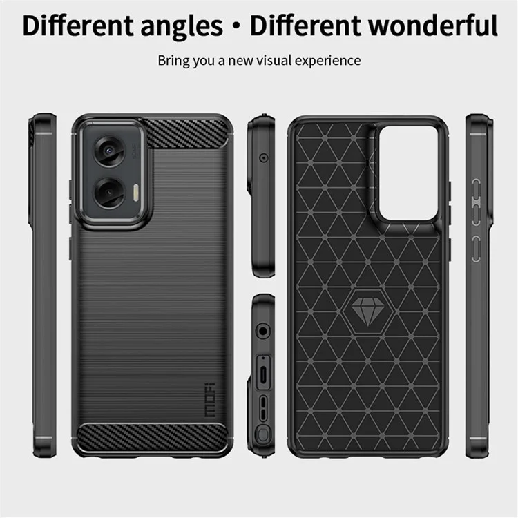 MOFI JK TPU-Serie-1 für Motorola Moto G Stylus 5G (2024) TPU-Hülle gebürstete sturzresistente Rückseite Handyhülle - Schwarz