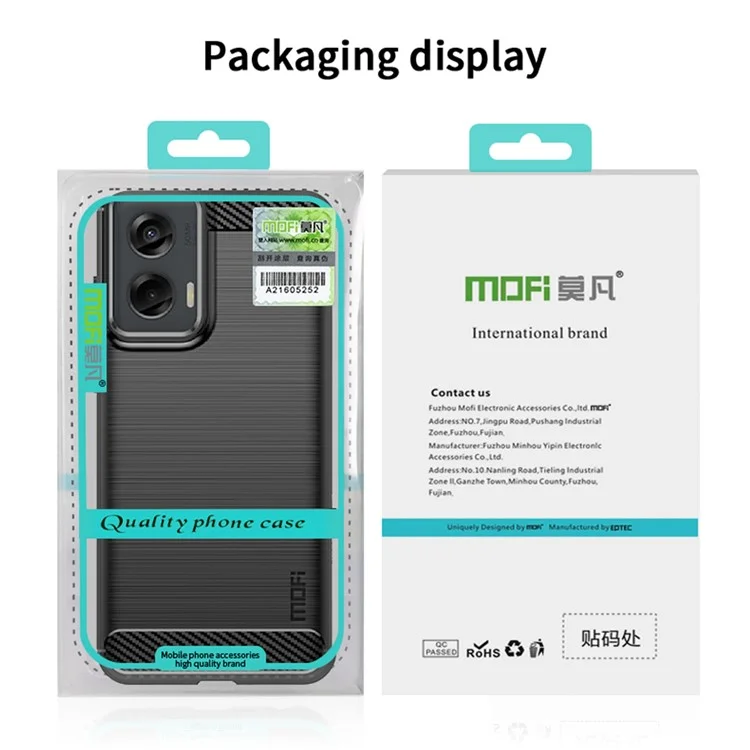 MOFI JK TPU-Serie-1 für Motorola Moto G Stylus 5G (2024) TPU-Hülle gebürstete sturzresistente Rückseite Handyhülle - Schwarz