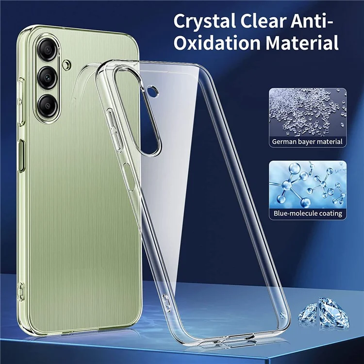 Per Samsung Galaxy A35 5G Clear Case TPU Airbag Protection Phone Cover con 3 pezzi 2.5D Screen Film