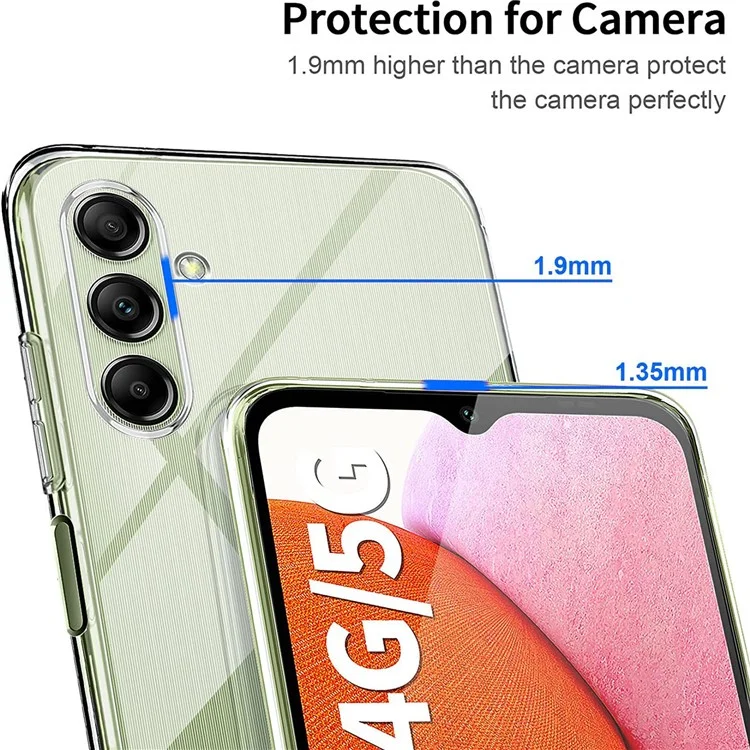 Per Samsung Galaxy A35 5G Clear Case TPU Airbag Protection Phone Cover con 3 pezzi 2.5D Screen Film