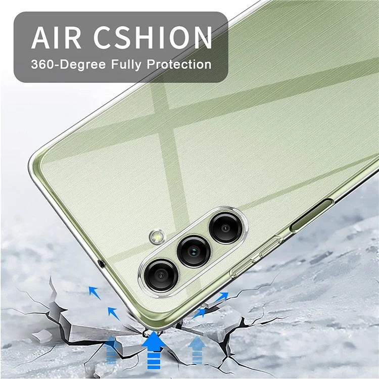 Per Samsung Galaxy A35 5G Clear Case TPU Airbag Protection Phone Cover con 3 pezzi 2.5D Screen Film