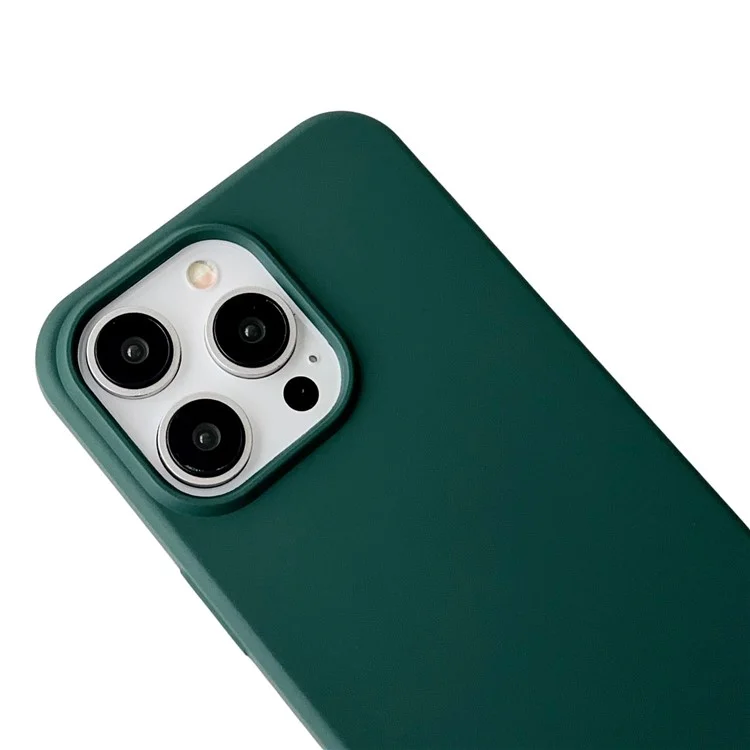 For iPhone 15 Pro Max Case Soft Touch Liquid Silicone Phone Cover with Neck Lanyard Strap - Light Green