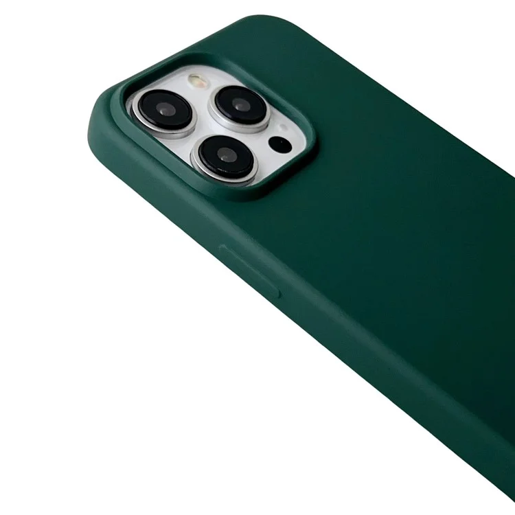 For iPhone 15 Pro Max Case Soft Touch Liquid Silicone Phone Cover with Neck Lanyard Strap - Light Green