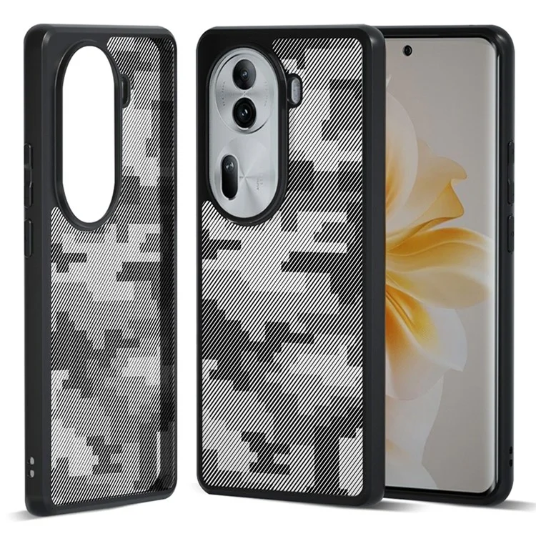 IBMRS Para Oppo Reno11 Pro 5G (Global) Capa TPU+PC Camada Dupla Protetora de Telefone - Camuflagem em Xadrez