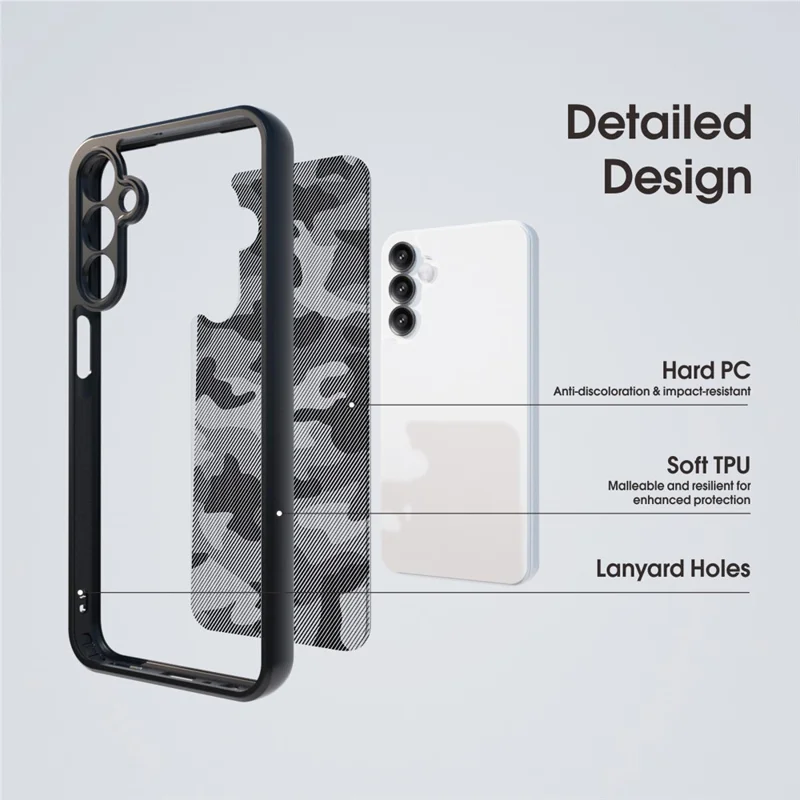 IBMRS For Samsung Galaxy A15 4G / 5G Case Drop Protection TPU+PC Phone Cover - Artistic Camouflage
