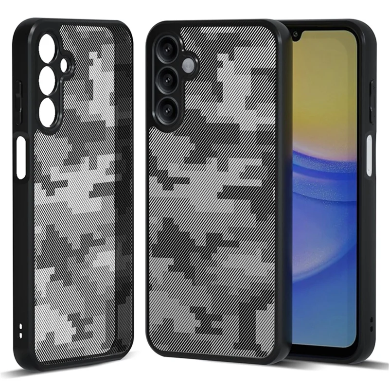 IBMRS For Samsung Galaxy A15 4G / 5G Case Drop Protection TPU+PC Phone Cover - Grid Camouflage