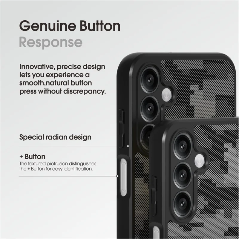 IBMRS For Samsung Galaxy A15 4G / 5G Case Drop Protection TPU+PC Phone Cover - Grid Camouflage