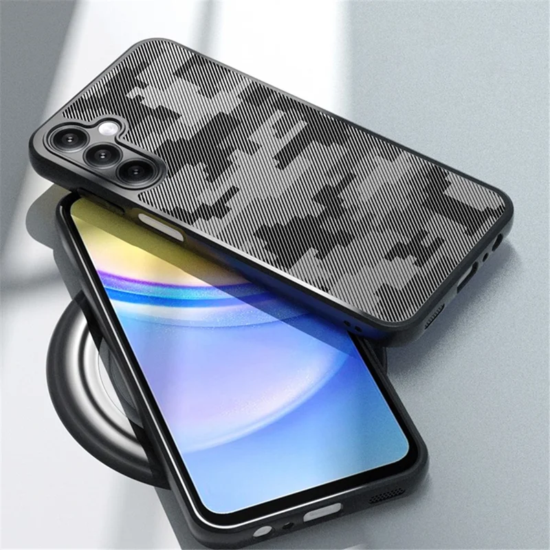 IBMRS For Samsung Galaxy A15 4G / 5G Case Drop Protection TPU+PC Phone Cover - Grid Camouflage