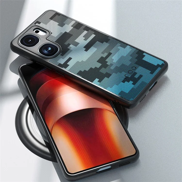 Ibmrs Pour Vivo Iqoo Neo9 5g / Neo9 Pro 5G Case Tpu + pc Drop Resistance Téléphone - Camouflage de la Grille