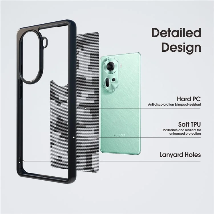 IBMRS For Oppo Reno11 5G (Global) Phone Case TPU+PC Dual-Layer Shockproof Protective Cover - Grid Camouflage