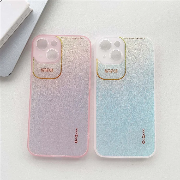 Série Q.COO Aurora para Capa de iPhone 14 TPU+PET Proteção contra Quedas - Rosa Transparente