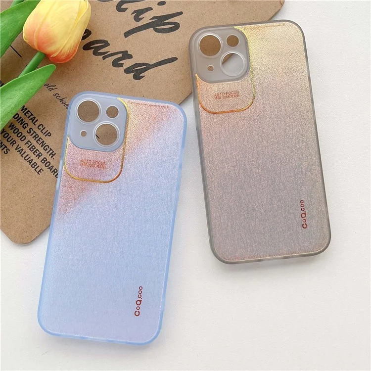 Série Q.COO Aurora para Capa de iPhone 14 TPU+PET Proteção contra Quedas - Rosa Transparente