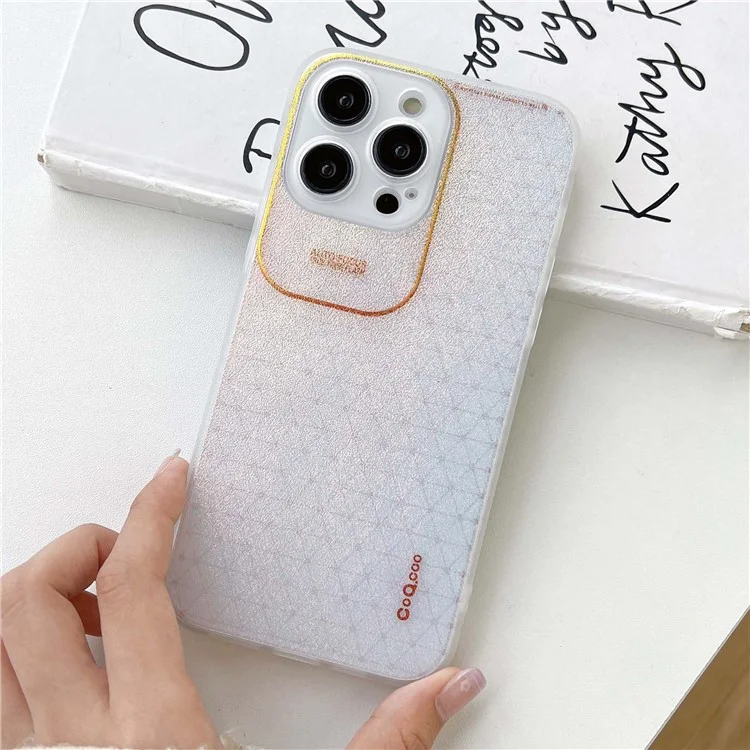 q. Coo Aurora Series Pour Iphone 14 Pro Max Case Tpu + Pet Téléphone Couverture Prétention de Leen Précise - Blanc Transparent