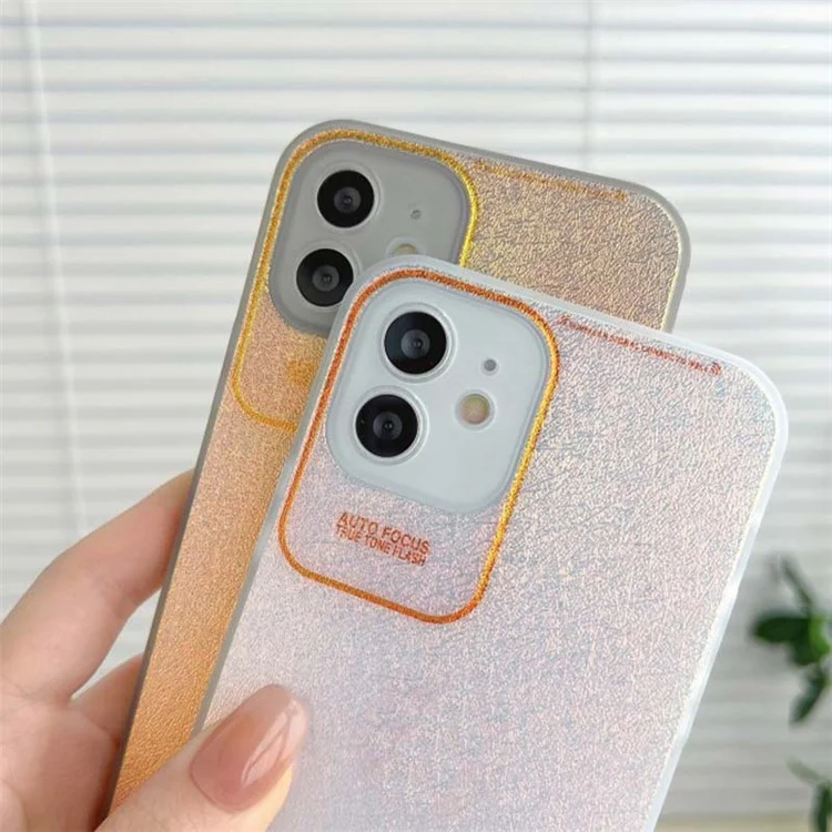 Q.COO Aurora Series for iPhone 12 Case Camera Protection TPU+PET Phone Cover - Transparent Pink