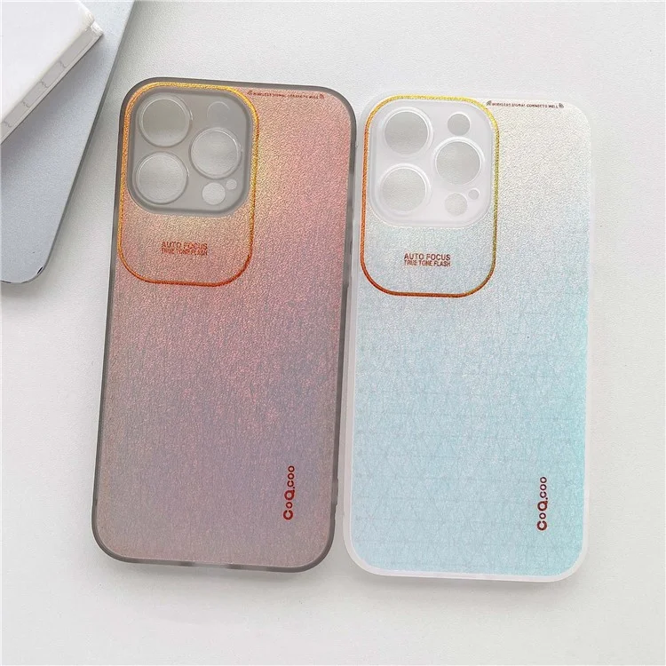 Q.COO Aurora Series for iPhone 13 Pro Max Case Northern Lights Inspired TPU+PET Phone Cover - Transparent Grey