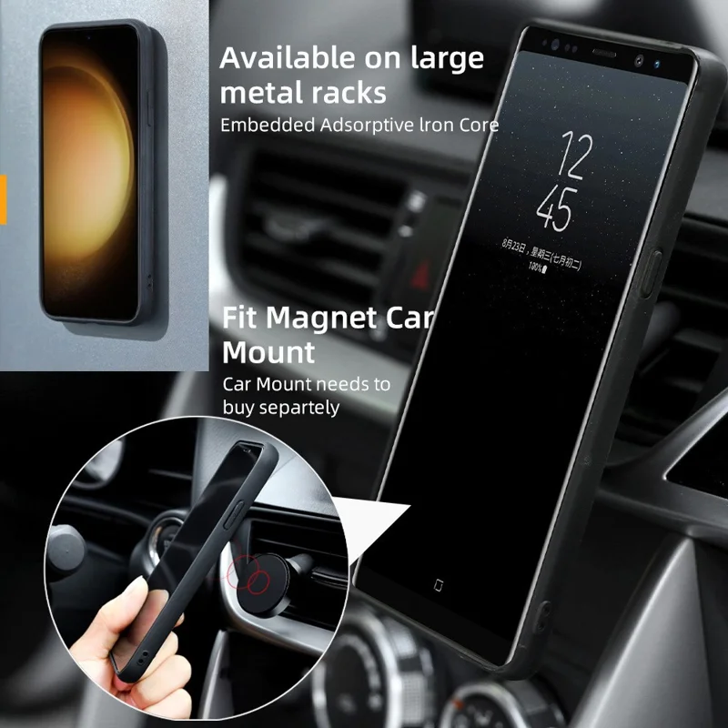 MEGSHI 017 Series For Samsung Galaxy S24 Phone Case Magnetic Detachable Wallet Leather Cover - Black