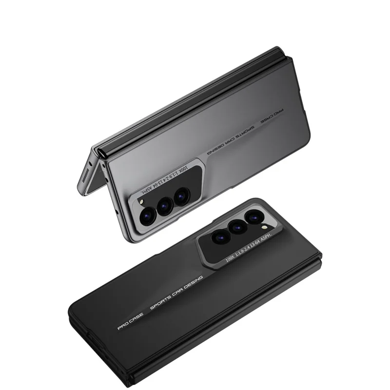 GKK Per Samsung Galaxy Z Fold5 5G Custodia Anti-Drop Hard PC Cover Telefono con Pellicola in Vetro Temperato - Grigio