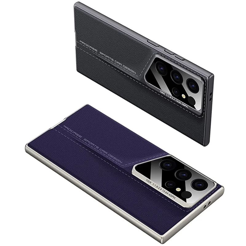 GKK For Samsung Galaxy S24 Ultra Case PU Covered PC Mobile Phone Cases - Titanium Black